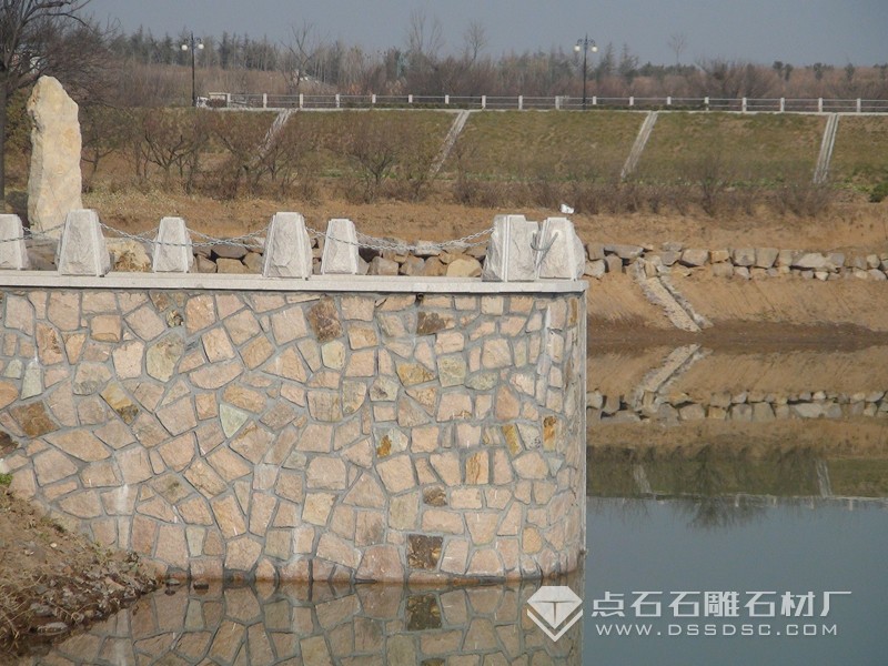 花崗巖鏈條欄桿 鐵鏈條護欄